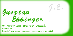 gusztav eppinger business card
